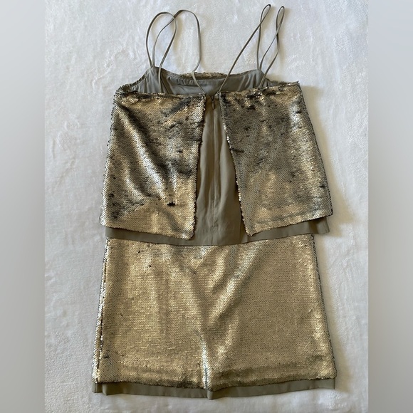 Banana Republic Gold Sequin Dress Size 4 - Picture 4 of 6